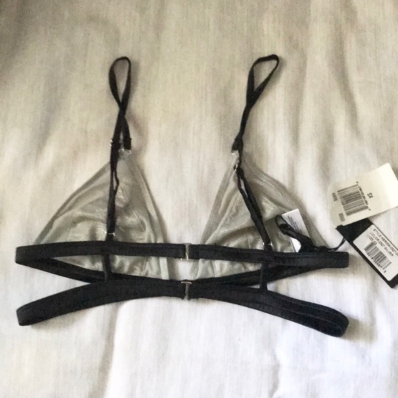 KENDALL + KYLIE | Shine Sheer Triangle Silver Bra - Picture 7 of 10